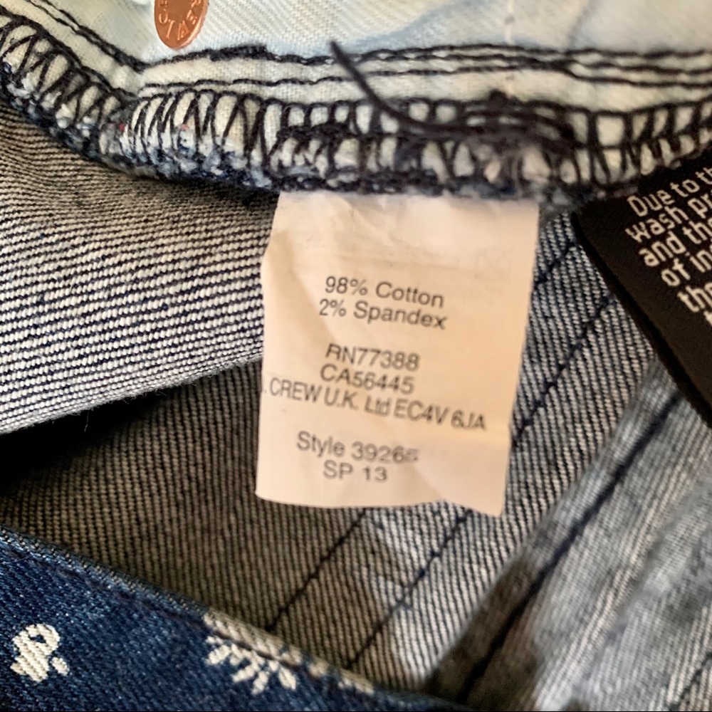 Crew Cropped Jeans- Indigo Floral - Picture 8 of 8